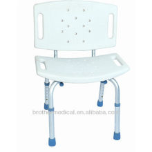 Aluminum shower chair with back